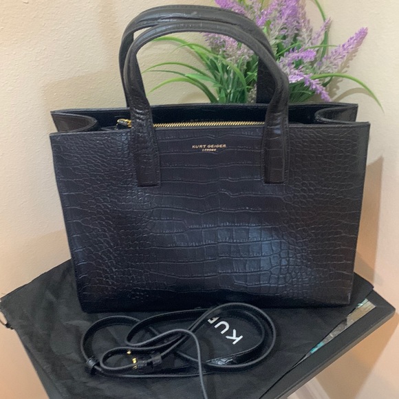 Kurt Geiger London Croc Embossed Leather Tote Bag - Picture 4 of 17